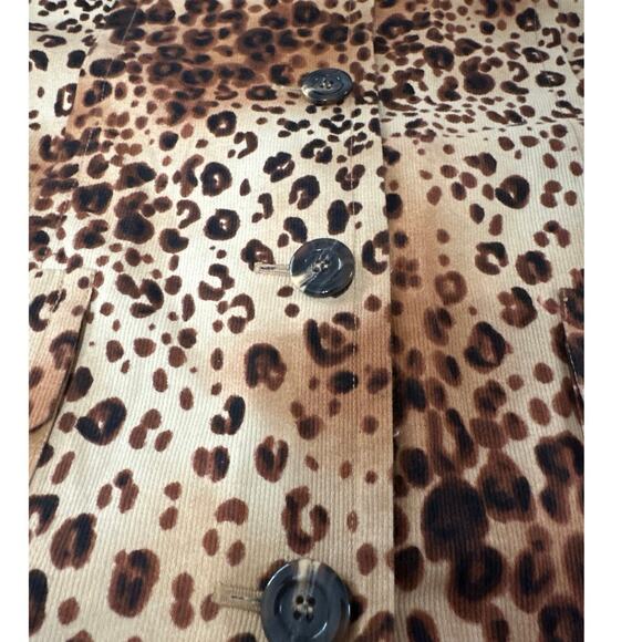 Vintage Bandolino Leopard print long trench coat button up, woman’s size 16 - Picture 7 of 13